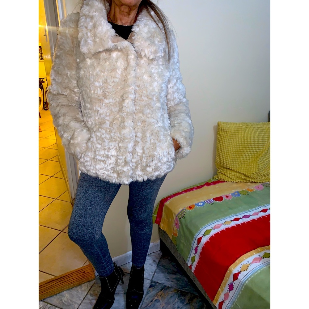 Trendy white womens coat